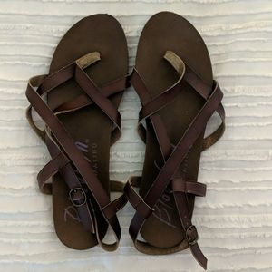 Brown strappy sandals
